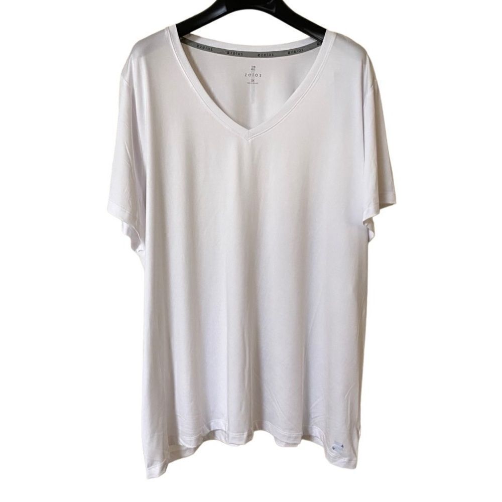 ZELOS NWT Women’s White Motion V-Neck Shirt Sz  3X